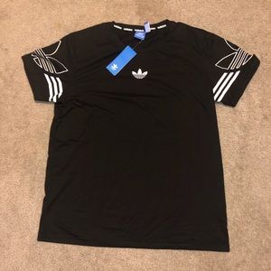 Classic Logo Black adidas Striped Tee